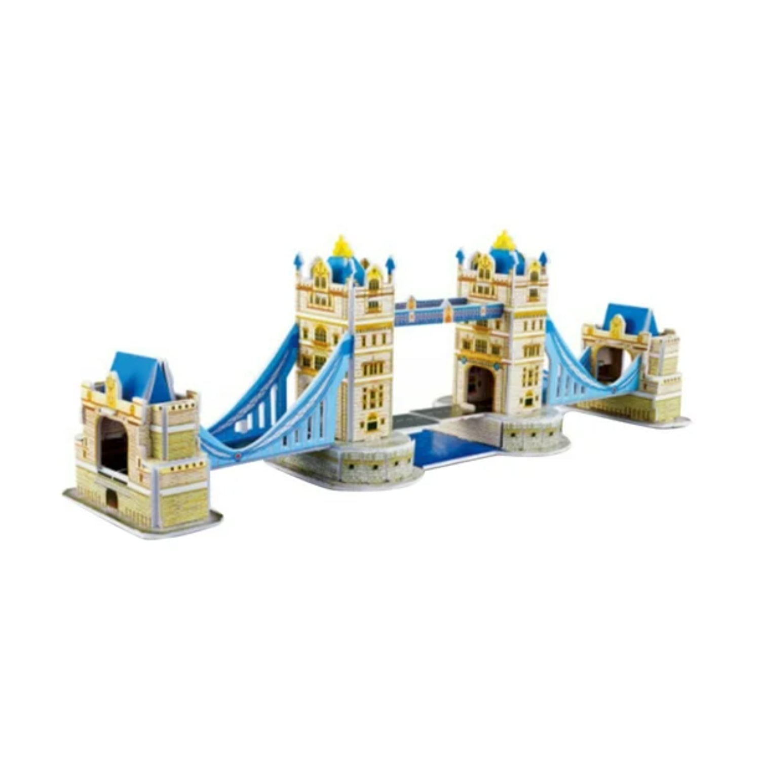 Puente de Londres en miniatura, modelo detallado con colores azules y beige